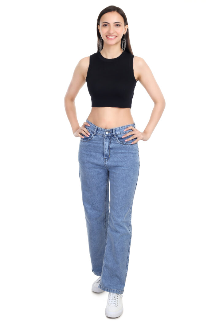 STRAIGHT FIT LIGHT BLUE JEANS - Image 6