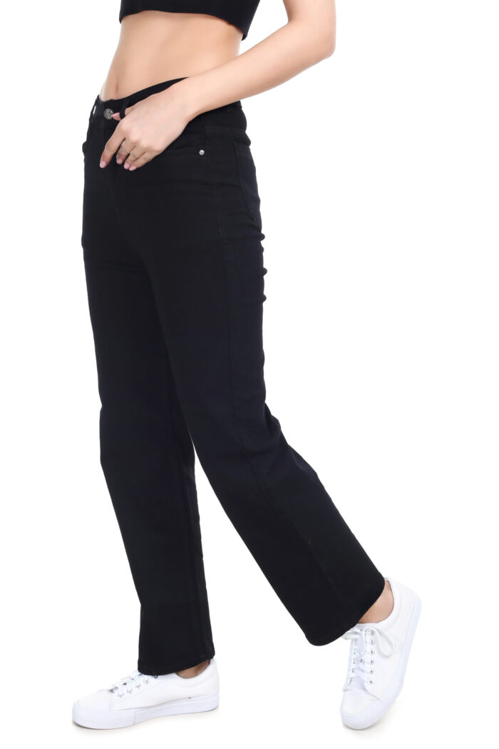 Women Regular Black Cargo Jeans - Image 3