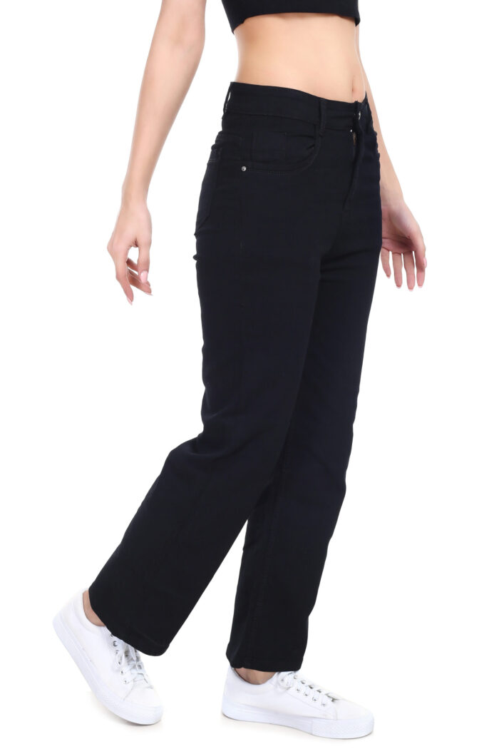 Women Regular Black Cargo Jeans - Image 2