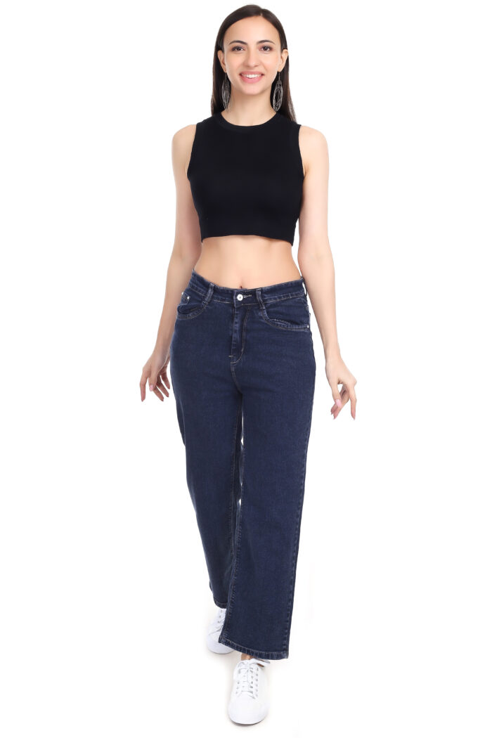 Straight fit dark blue jeans - Image 6