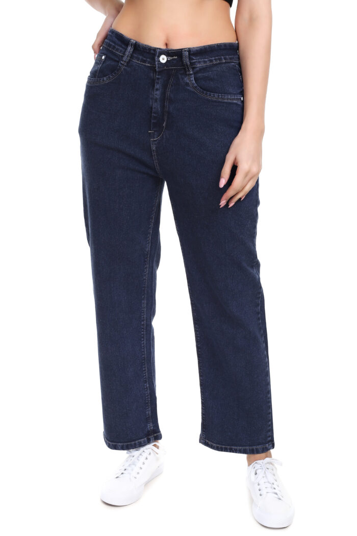 Straight fit dark blue jeans - Image 2