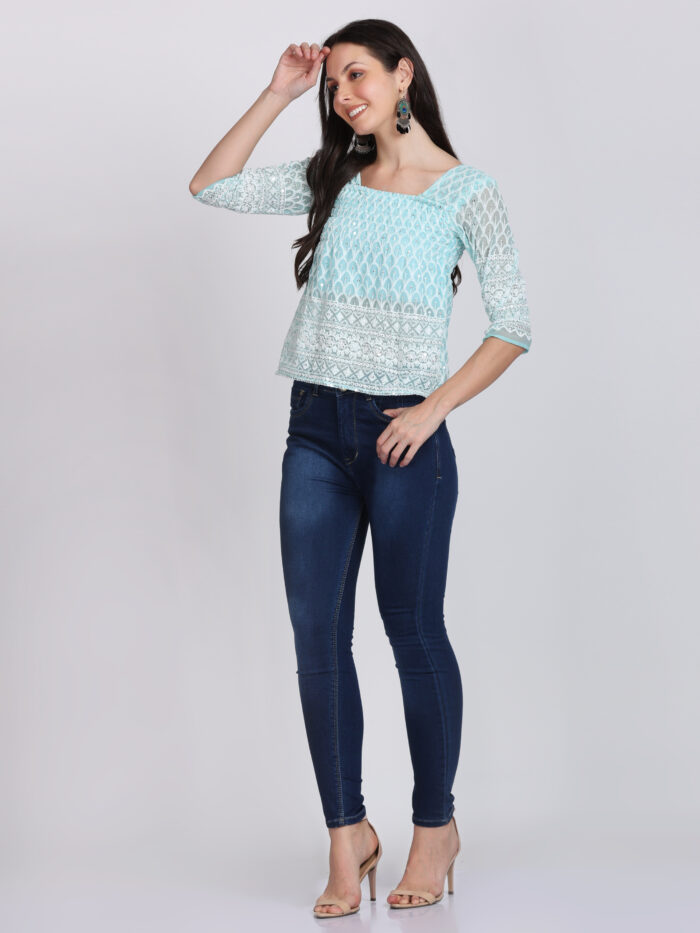 Women Regular High Rise Blue Jeans - Image 2