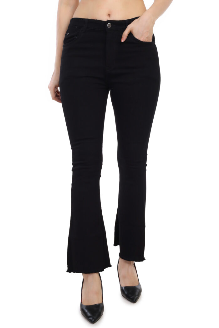 Women Boot-Leg High Rise  Z BLACK Jeans - Image 3