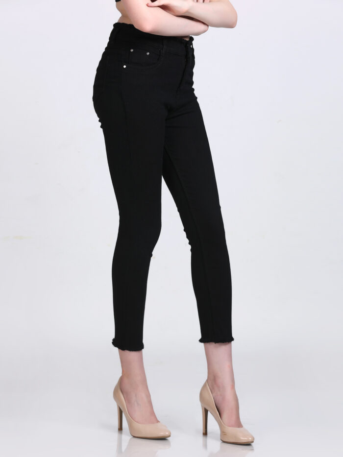 Women Skinny High Rise Black Jeans - Image 5