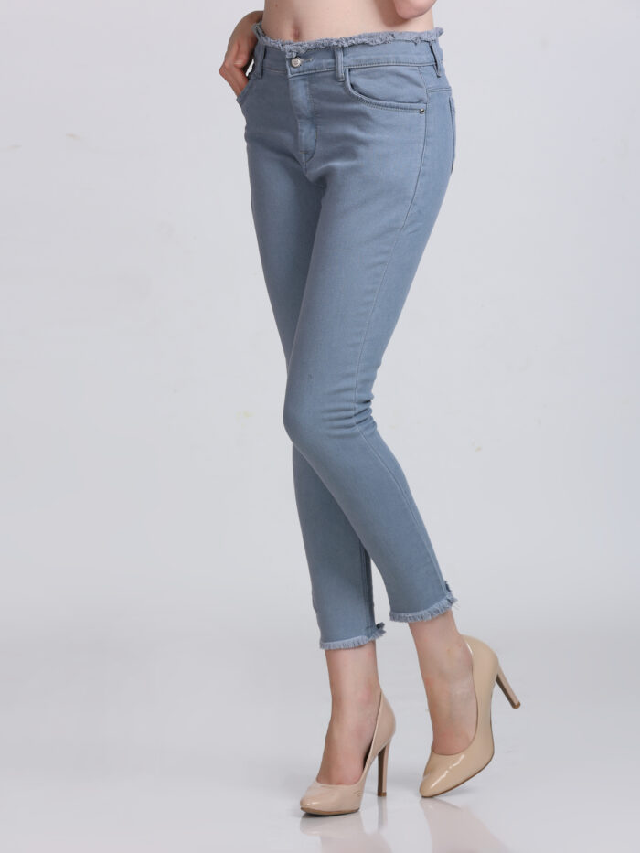 Women Skinny High Rise Grey Jeans - Image 5