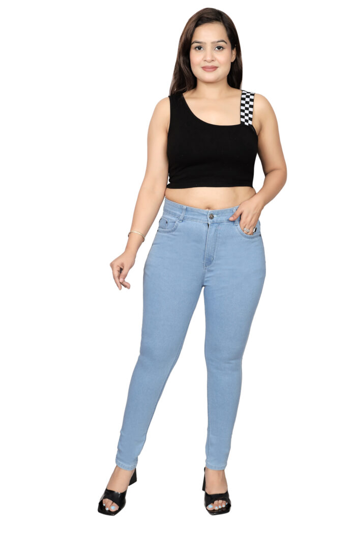 Women Slim Fit Mid Rise Light blue Jeans - Image 2