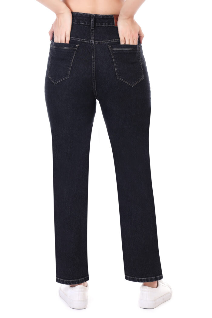 Women Boyfriend High Rise Black Jeans - Image 7