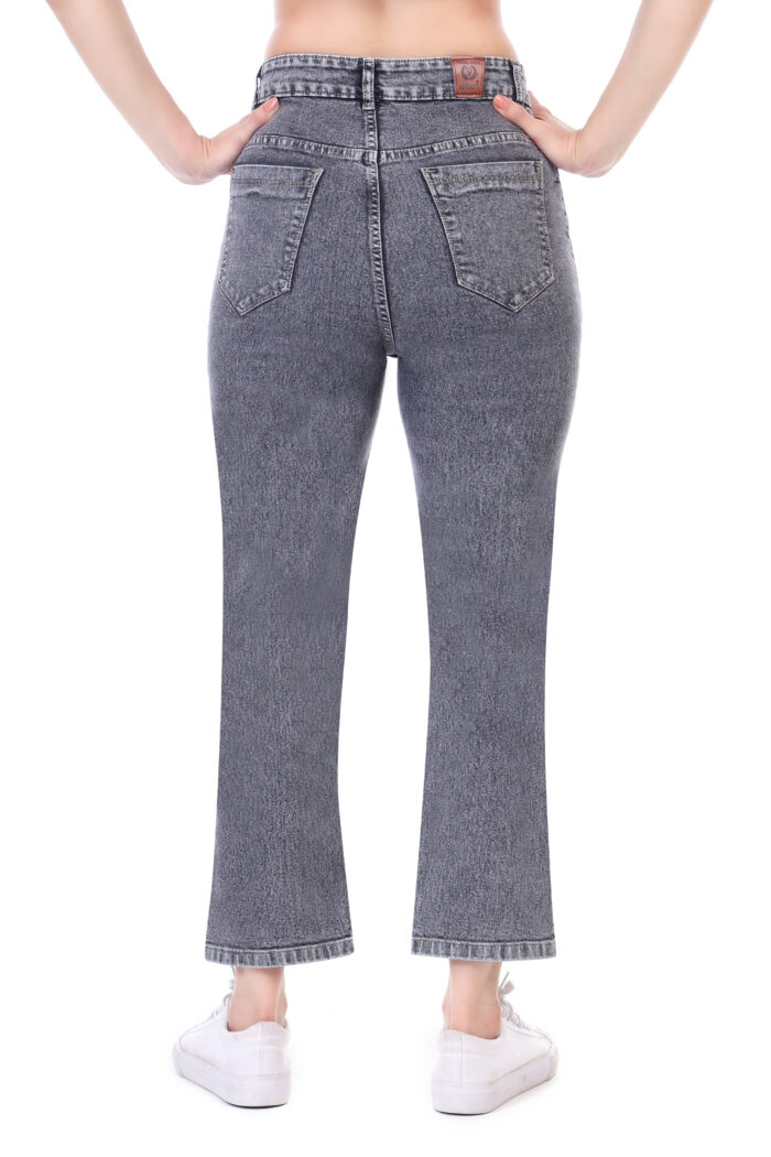 Women Boyfriend High Rise Grey Jeans - Image 3